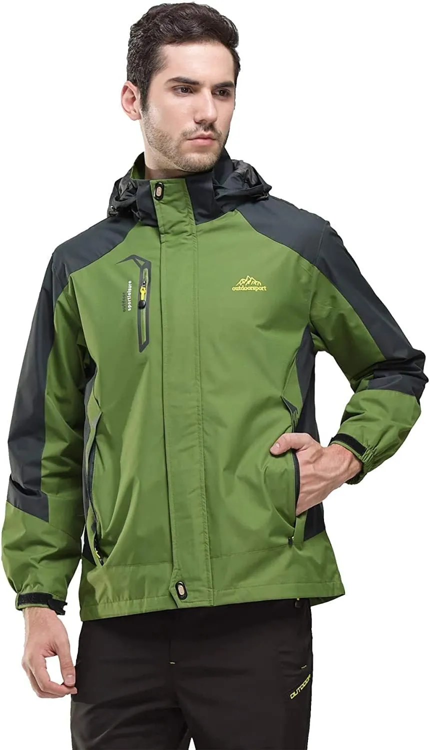 Shanghai Story Men's Windproof Jacket Water-Resistant Lightweight Running Jacket Hooded Raincoat Windbreaker