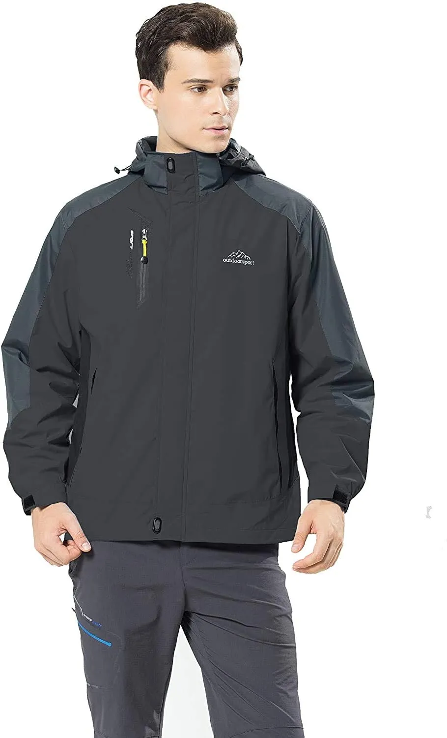 Shanghai Story Men's Windproof Jacket Water-Resistant Lightweight Running Jacket Hooded Raincoat Windbreaker