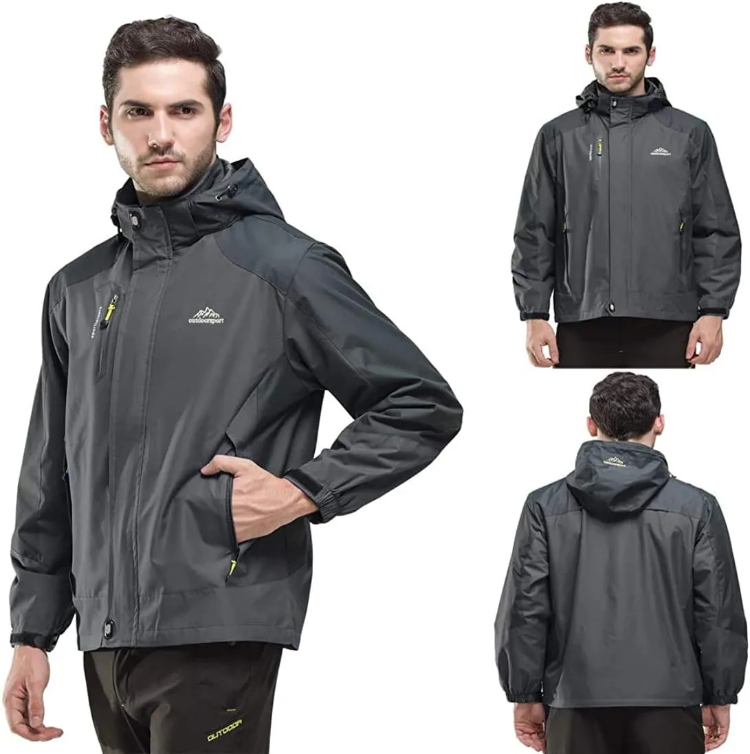 Shanghai Story Men's Windproof Jacket Water-Resistant Lightweight Running Jacket Hooded Raincoat Windbreaker