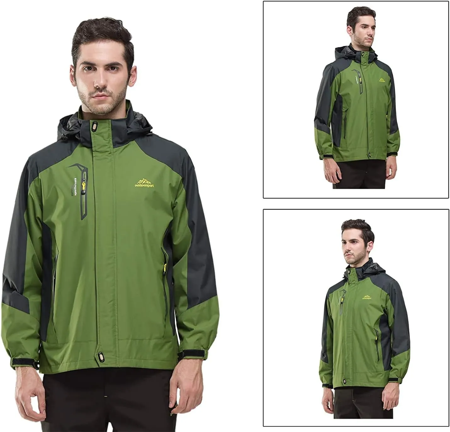 Shanghai Story Men's Windproof Jacket Water-Resistant Lightweight Running Jacket Hooded Raincoat Windbreaker