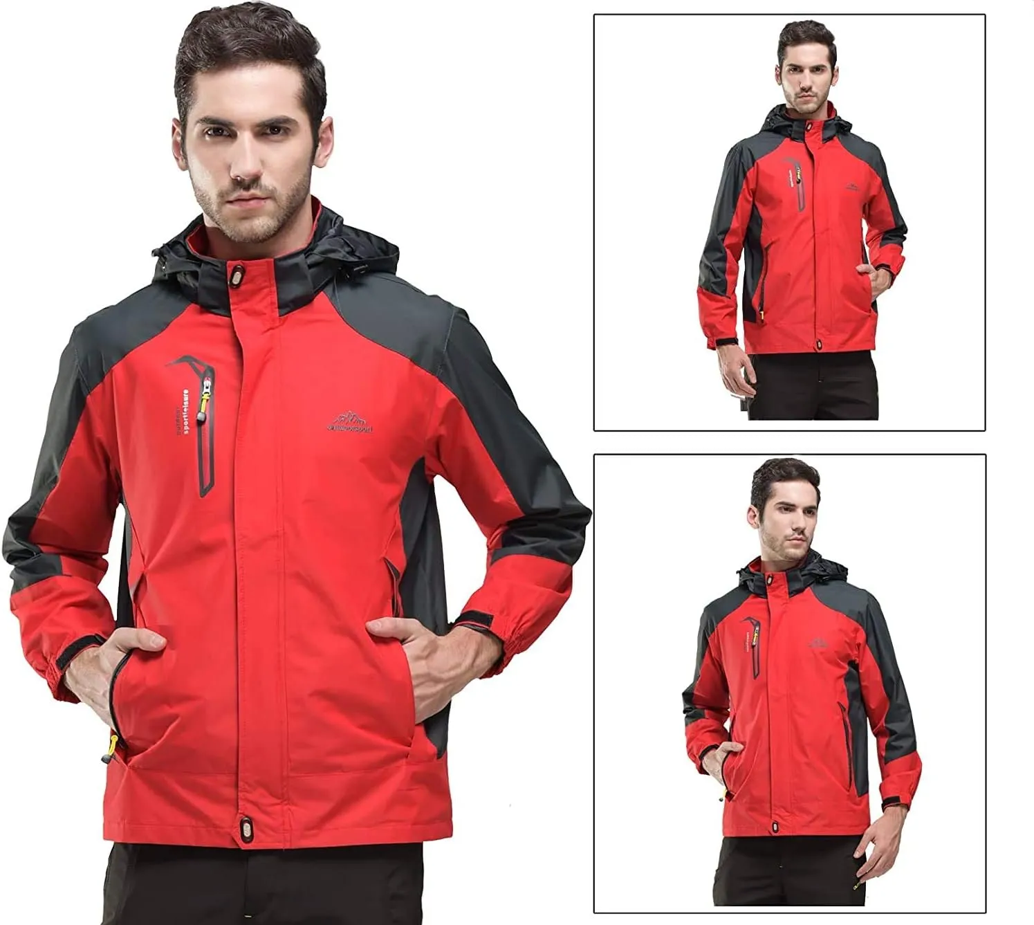 Shanghai Story Men's Windproof Jacket Water-Resistant Lightweight Running Jacket Hooded Raincoat Windbreaker