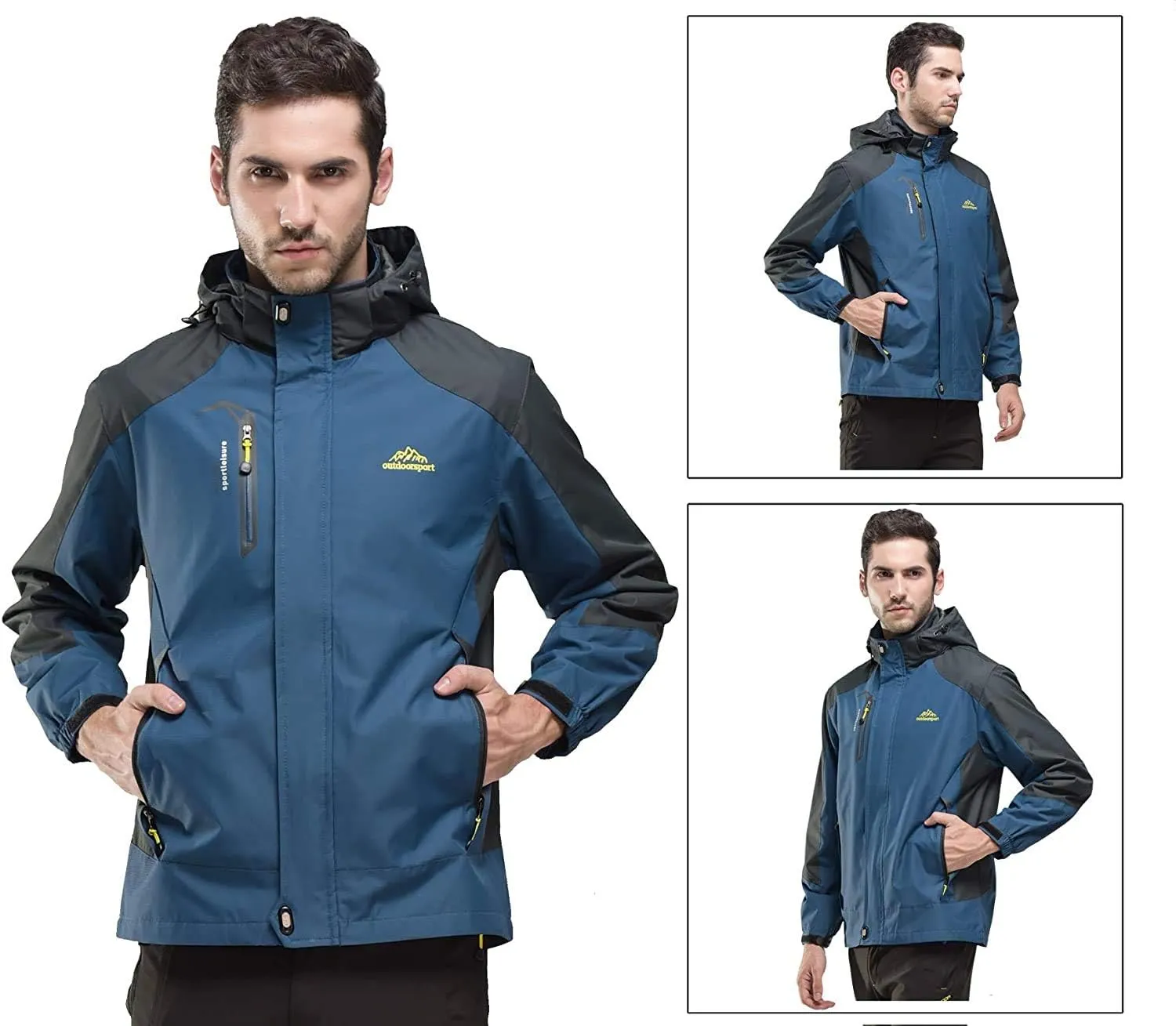 Shanghai Story Men's Windproof Jacket Water-Resistant Lightweight Running Jacket Hooded Raincoat Windbreaker