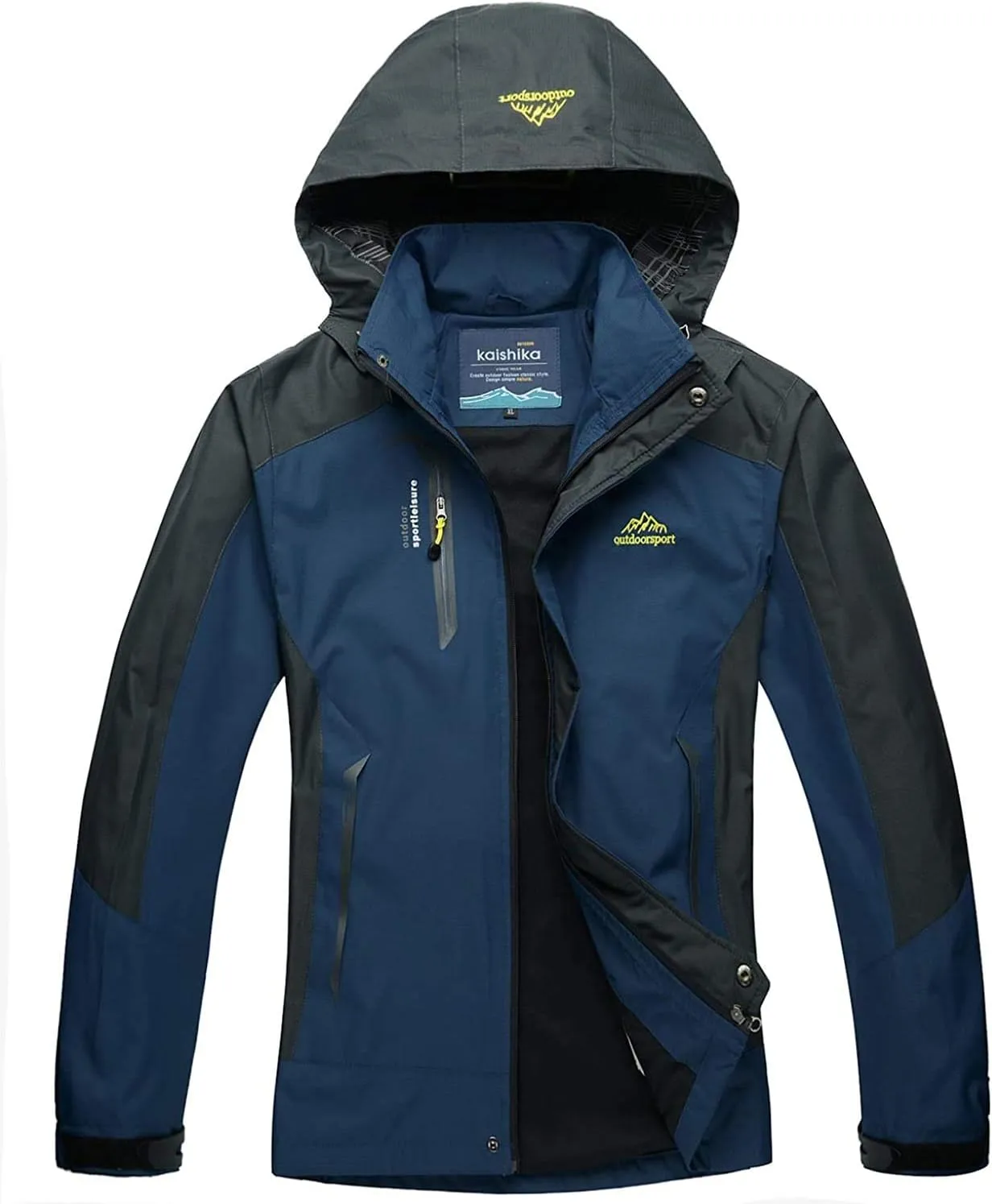 Shanghai Story Men's Windproof Jacket Water-Resistant Lightweight Running Jacket Hooded Raincoat Windbreaker