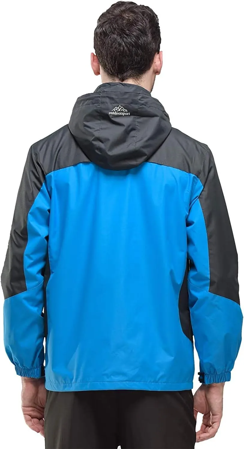 Shanghai Story Men's Windproof Jacket Water-Resistant Lightweight Running Jacket Hooded Raincoat Windbreaker