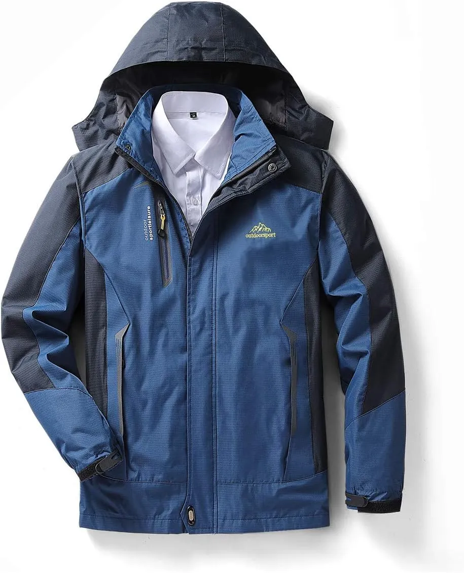 Shanghai Story Men's Windproof Jacket Water-Resistant Lightweight Running Jacket Hooded Raincoat Windbreaker