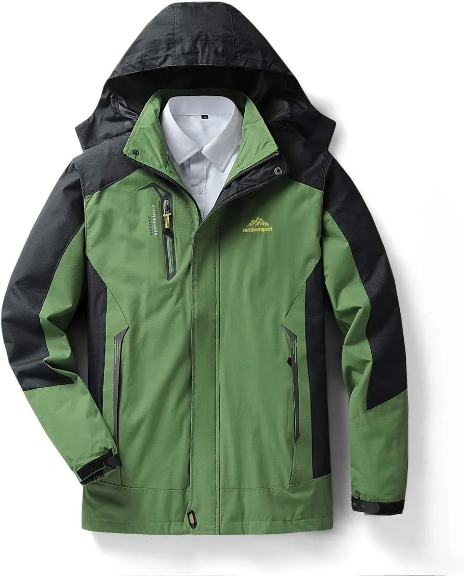 Shanghai Story Men's Windproof Jacket Water-Resistant Lightweight Running Jacket Hooded Raincoat Windbreaker
