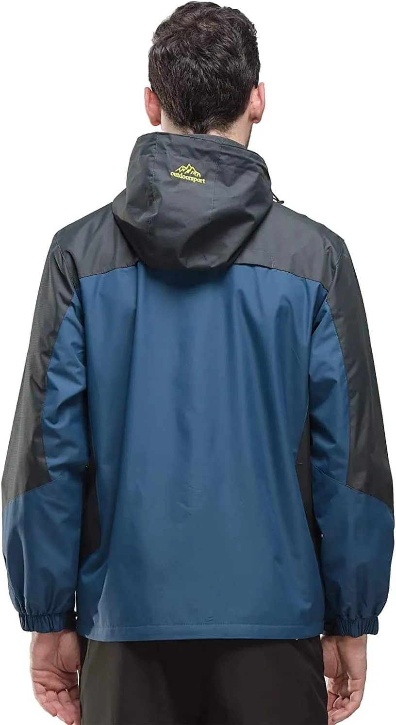 Shanghai Story Men's Windproof Jacket Water-Resistant Lightweight Running Jacket Hooded Raincoat Windbreaker