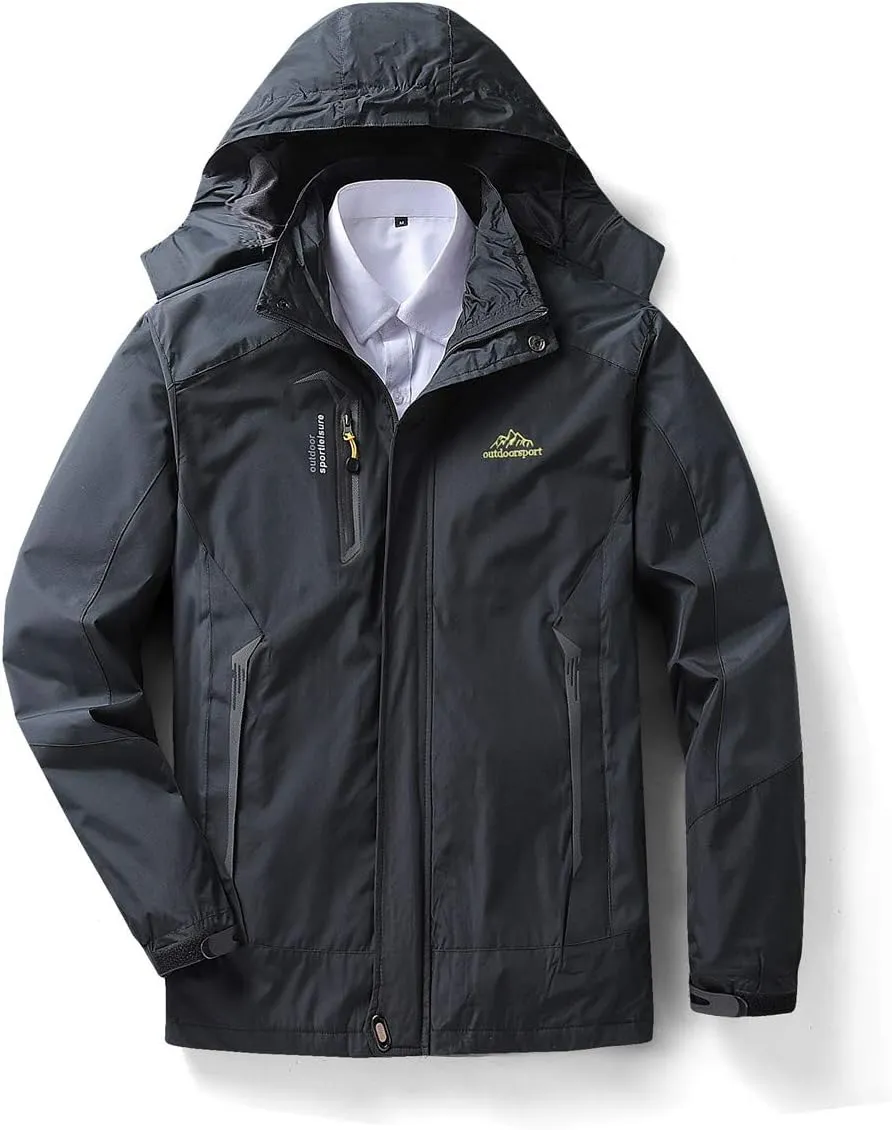 Shanghai Story Men's Windproof Jacket Water-Resistant Lightweight Running Jacket Hooded Raincoat Windbreaker