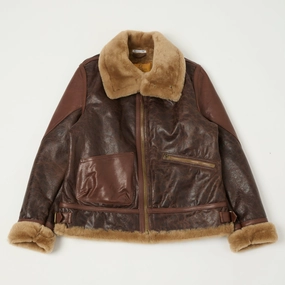 Lightweight Layer Shangri-La Heritage 'Aviatore' B-3 Shearling Flight Jacket - Brown