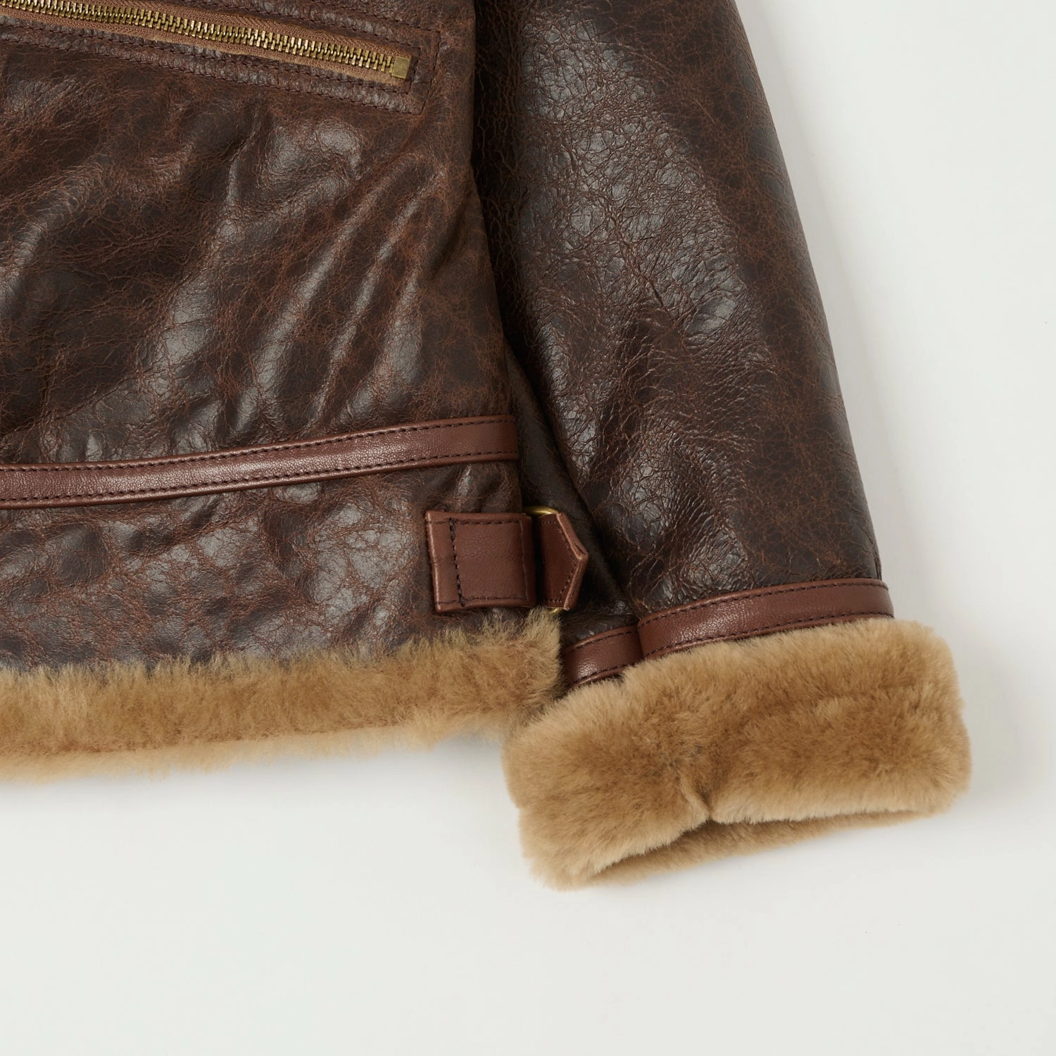 Shangri-La Heritage 'Aviatore' B-3 Shearling Flight Jacket - Brown Hooded Versatile Design Low Profile Fastening