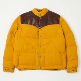 Layered Wind Barrier Softshell Material Shangri-La Heritage 'Bivacco' Western Down Jacket - Yellow