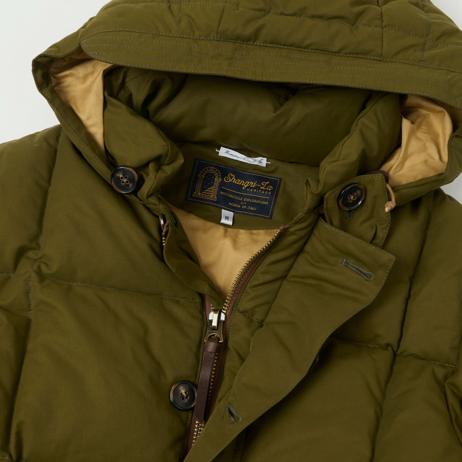 Shangri-La Heritage 'Presena' Quilted Down Jacket - Olive Windproof Inner Layer