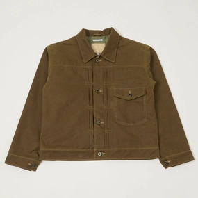 Shangri-La Heritage 'Type I' Waxed Canvas Jacket - Bronze Secure Chest Pocket Compression Fit