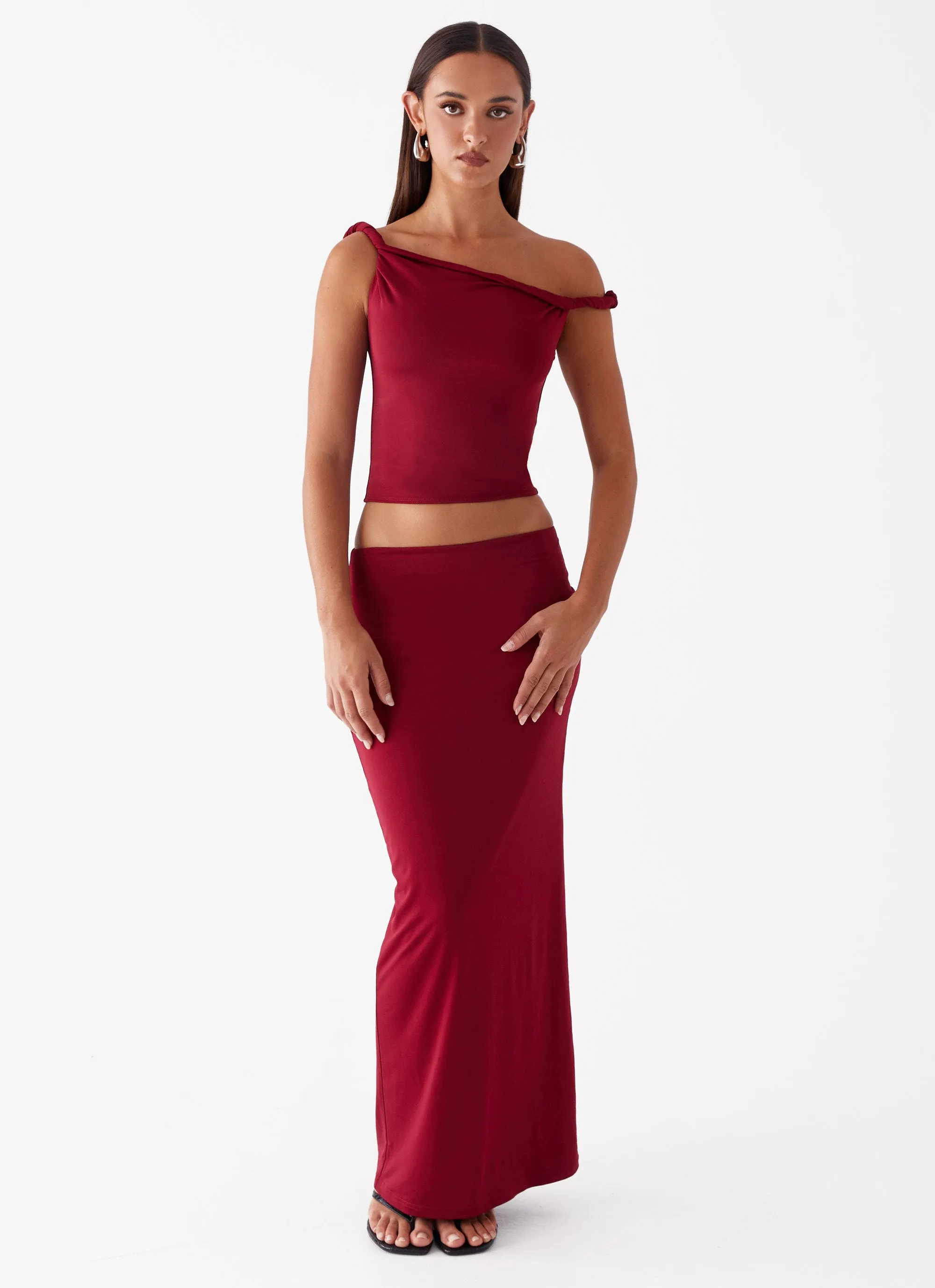 Soft Movement Solace Soul Maxi Skirt - Maroon