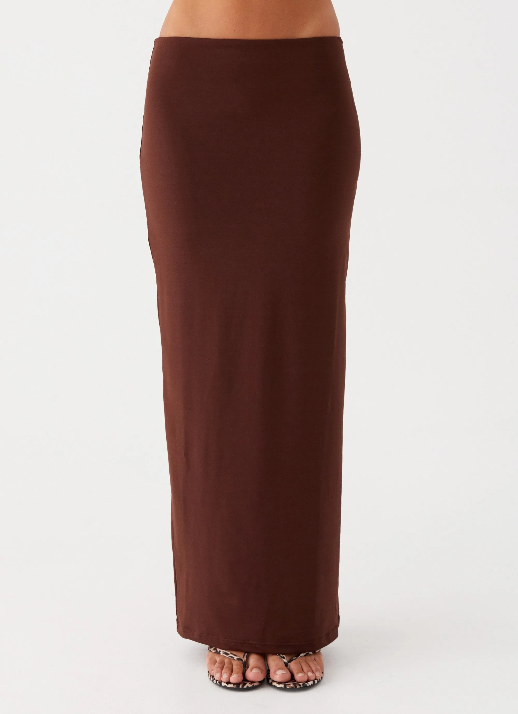 Soft Tones Smooth Motion Solace Soul Maxi Skirt - Chocolate