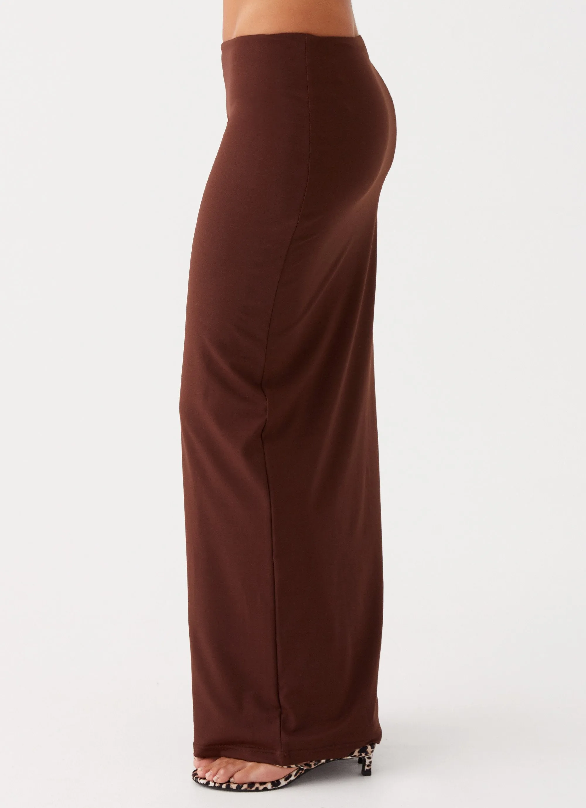 Solace Soul Maxi Skirt - Chocolate Refined Edge