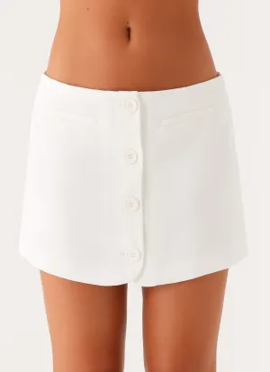 Mixie Low Rise Mini Skirt - Ivory Relaxed Vibe