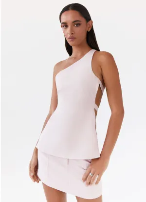 Zeina Suiting Mini Skirt - Pink Metallic Finish