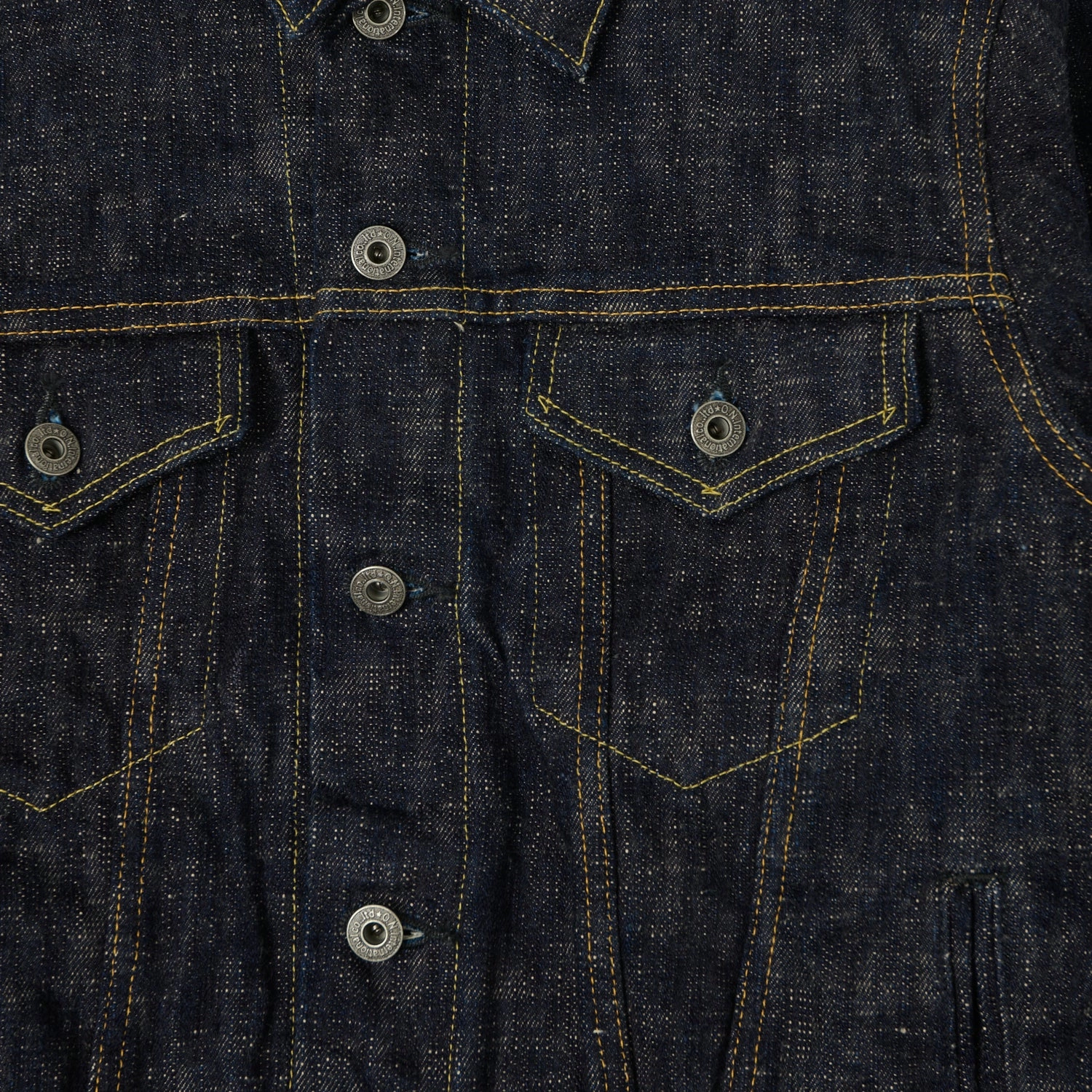 DoubleLayeredCuffs ONI Denim 02527P-Kasuri 17oz Type III Denim Jacket - One Wash
