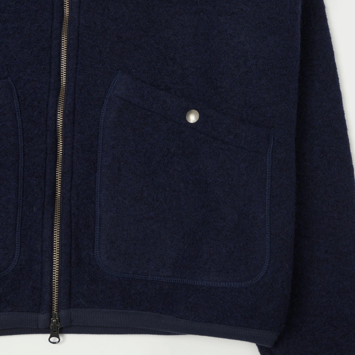 Hartford 'David' Knitted Wool Jacket - Navy Easy Movement Cut Multi Purpose Layer