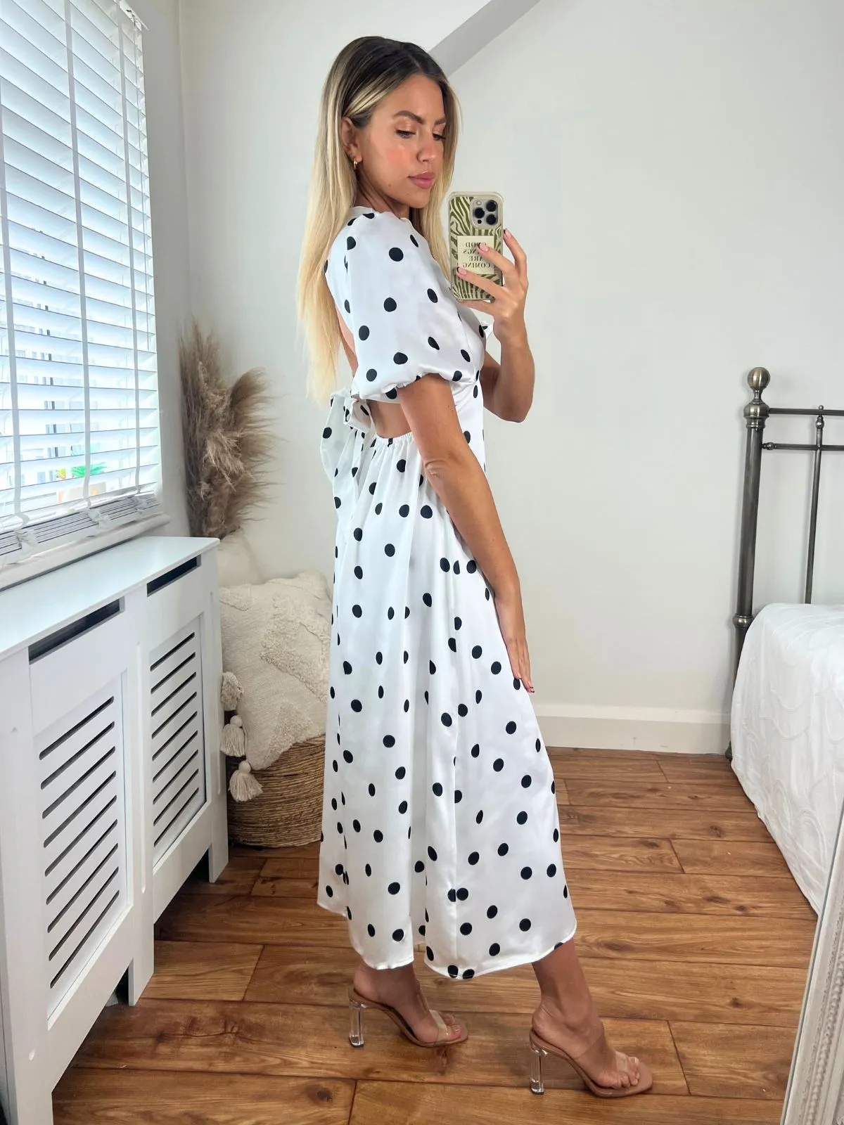 spring outfit Belle Tie Back Midi Dress / Mono