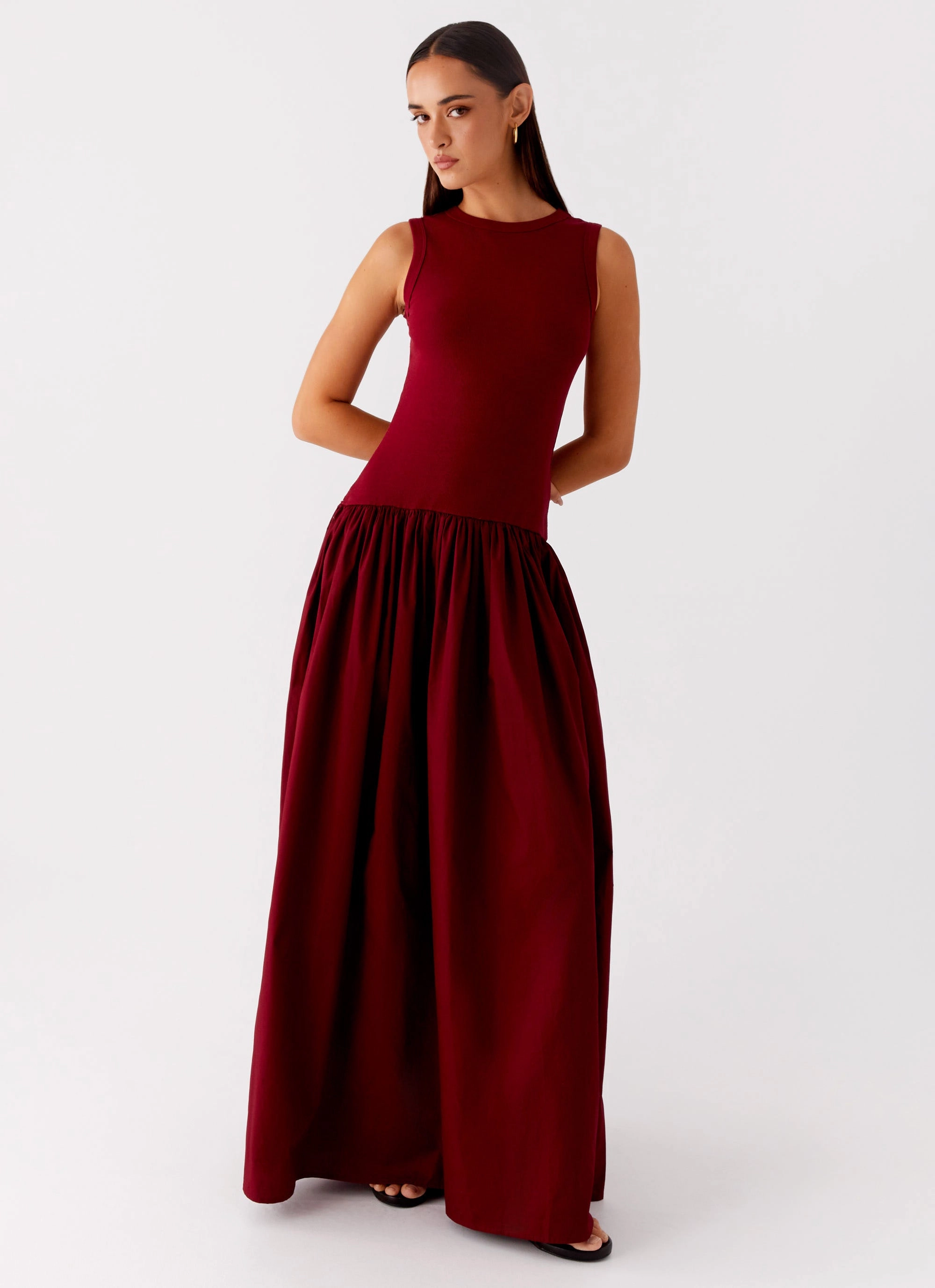 french chic Shivani Maxi Dress - Maroon