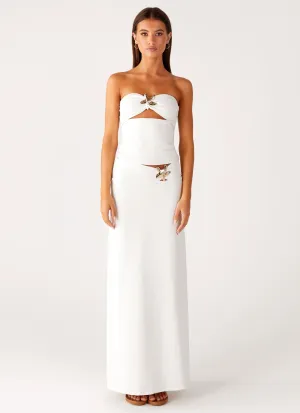 Breezy Flow Shoreline Glow Maxi Skirt - Off White