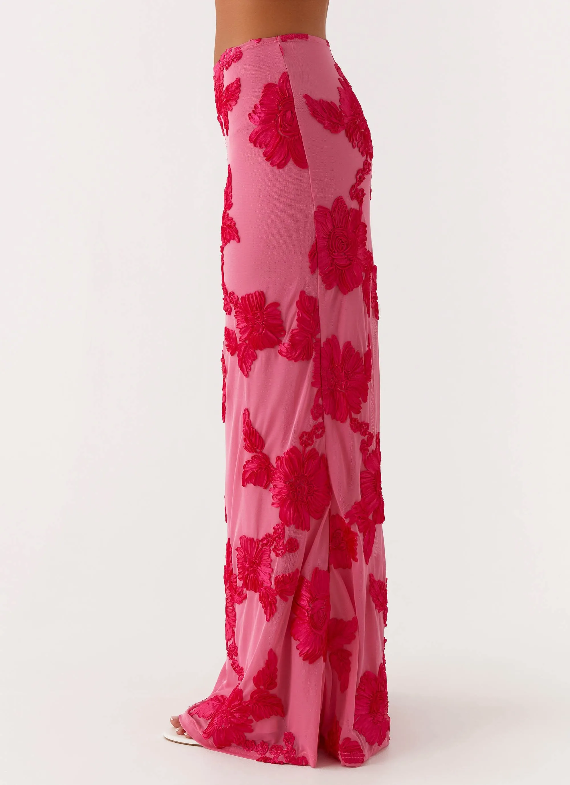 Radiate Maxi Skirt - Pink Neutral Look Tapered Cut