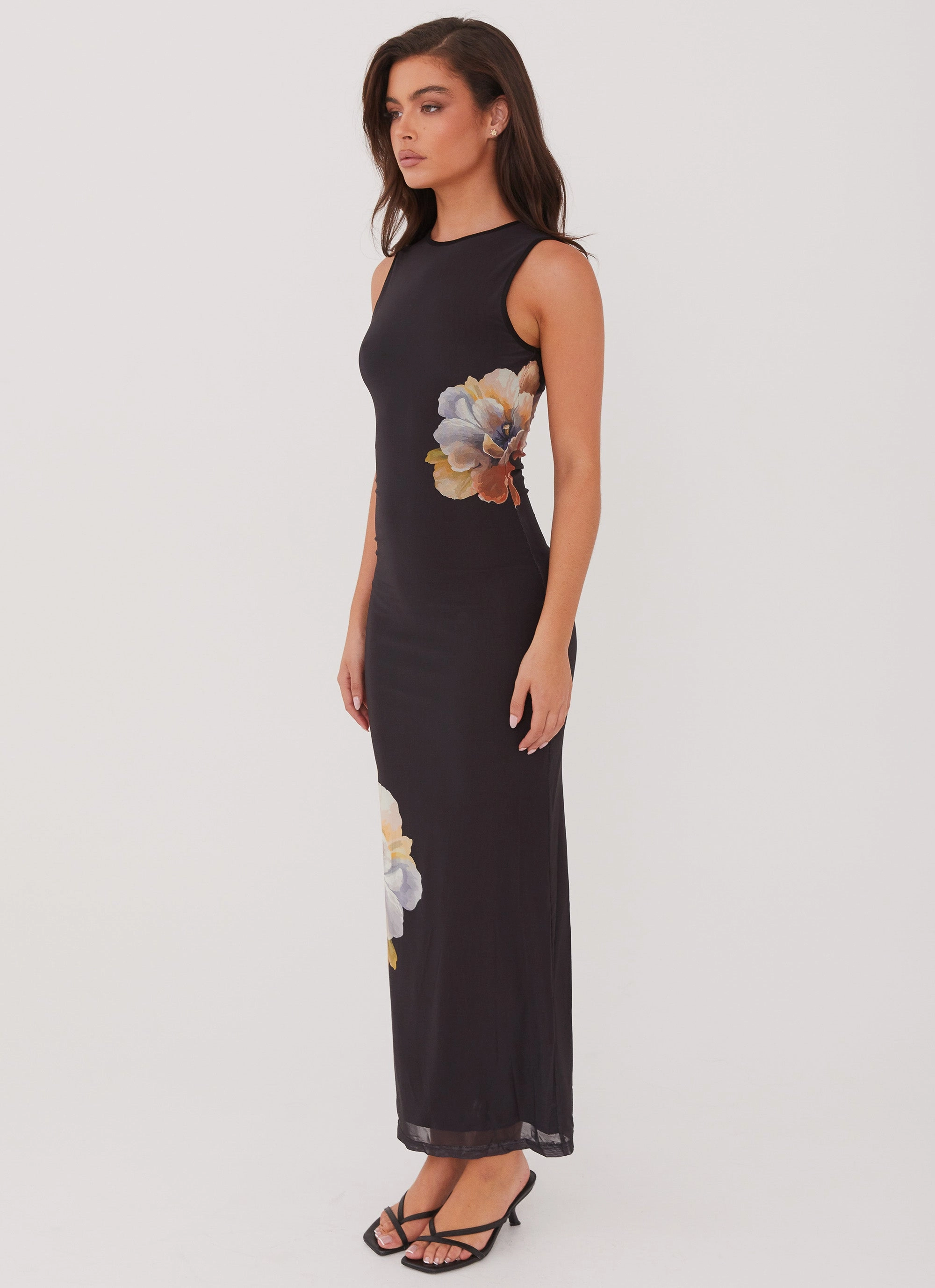 AntiPillTreatment Side Effects Mesh Maxi Dress - Black Orchid
