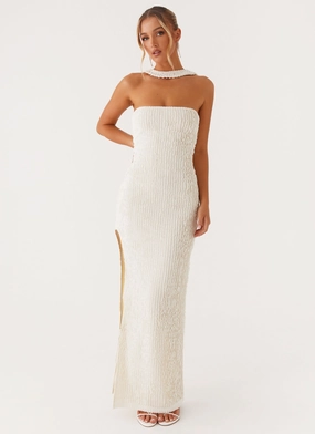 Sadie Maxi Dress - Ivory Front-Pocket