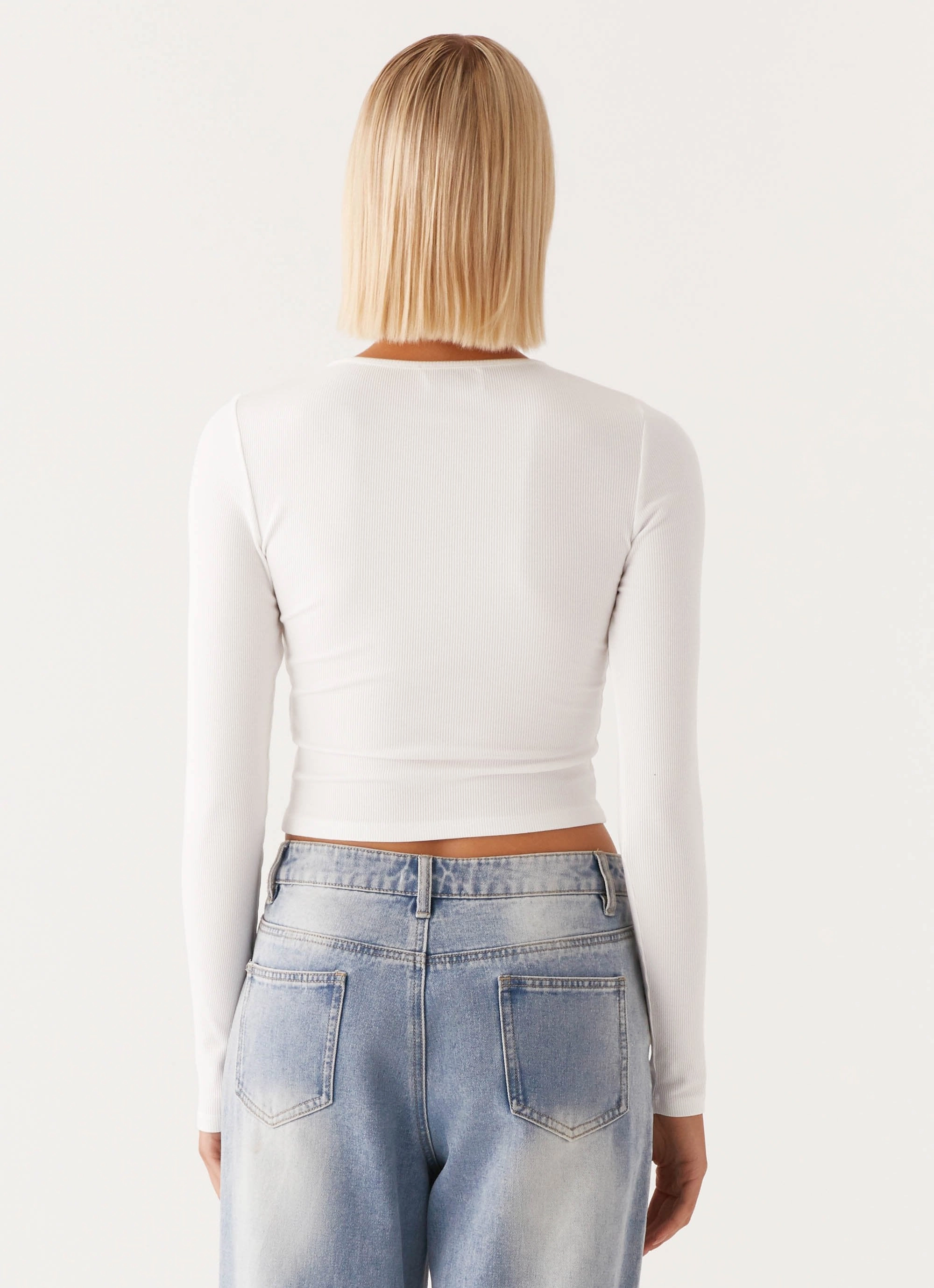 Signature Monogram Long Sleeve Tee - Off White Zero Waste Production