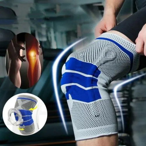 Silicone Spring Knee Compression Sleeve with Side Stabilizers