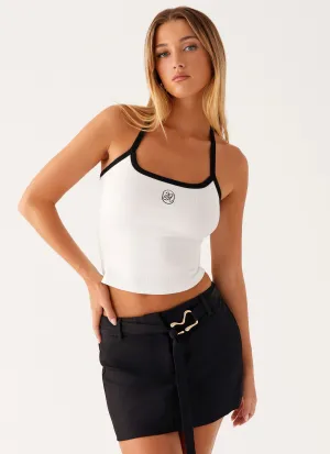 Ventilated Panels Scalloped Edge Mira Mini Skirt - Black