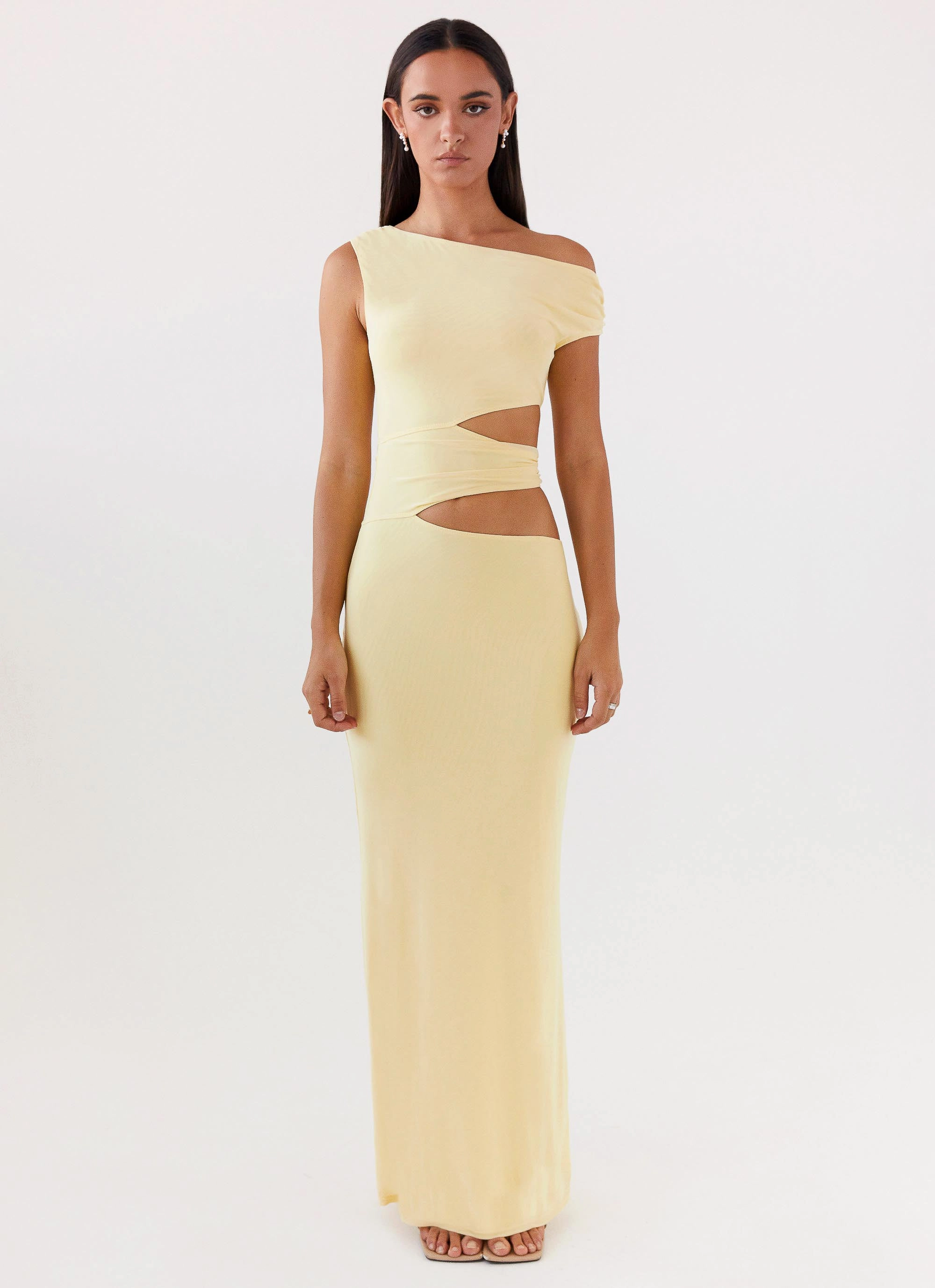 Day Chic Margot One Shoulder Maxi Dress - Yellow