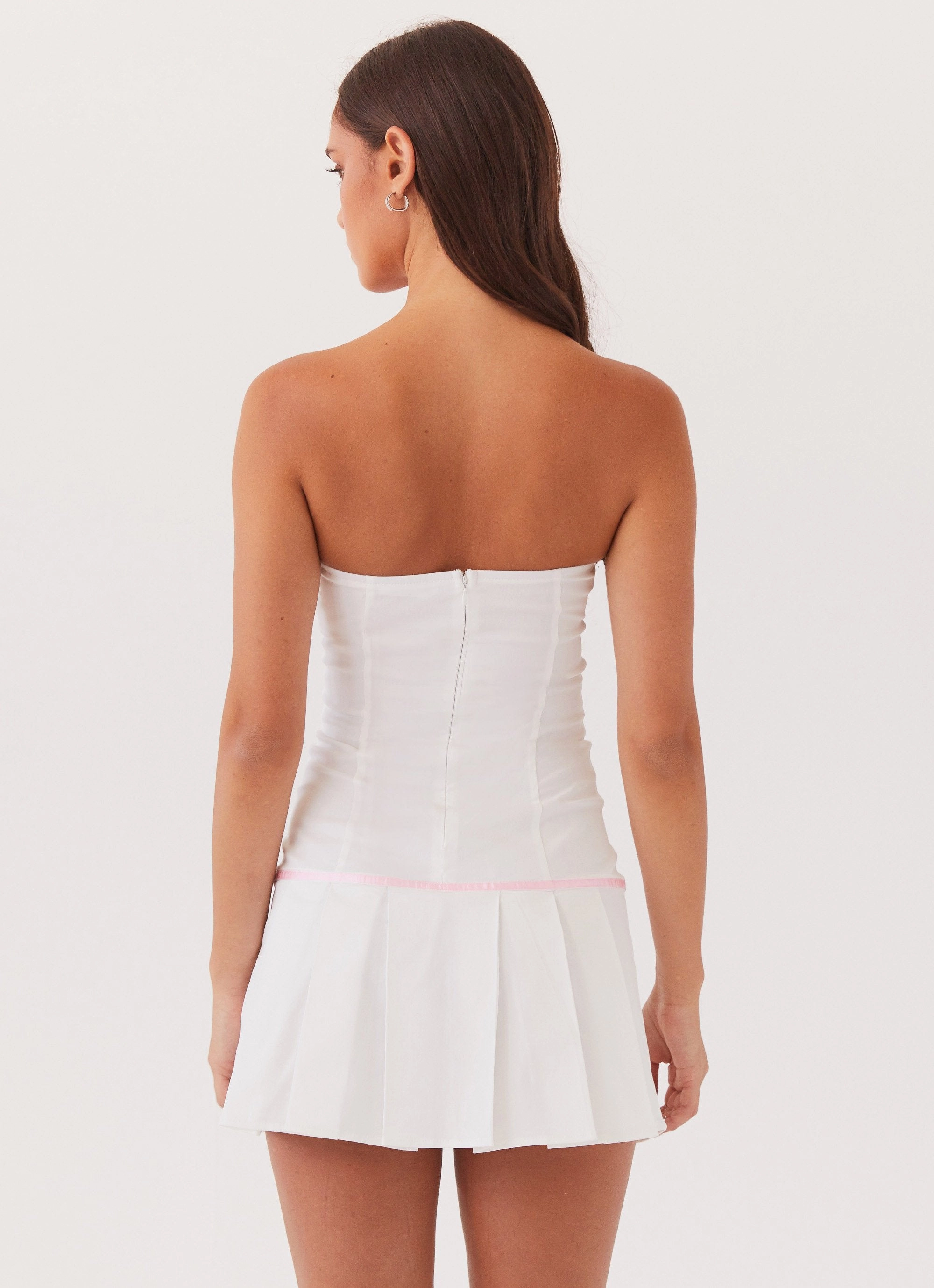 Candy Coated Bustier Mini Dress - Pink Ribbon Holiday Wear