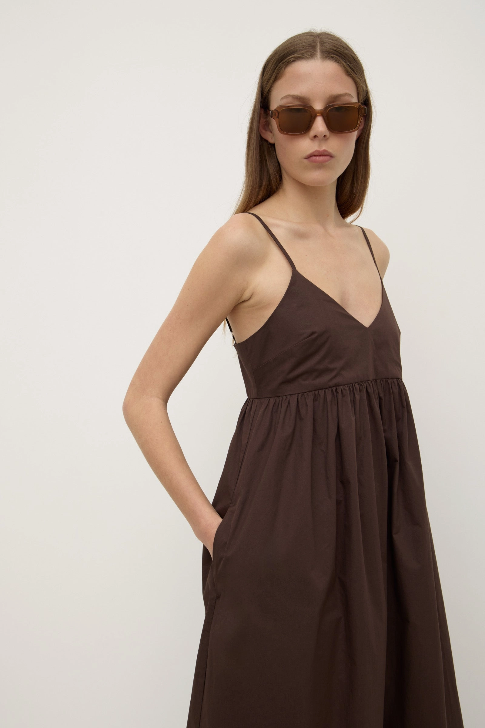Bronte Poplin Midi Dress LayeredHemline