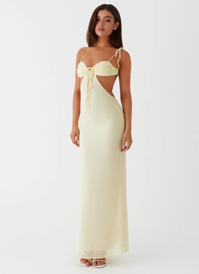 Travel-Style Tyra Ruched Maxi Dress - Yellow