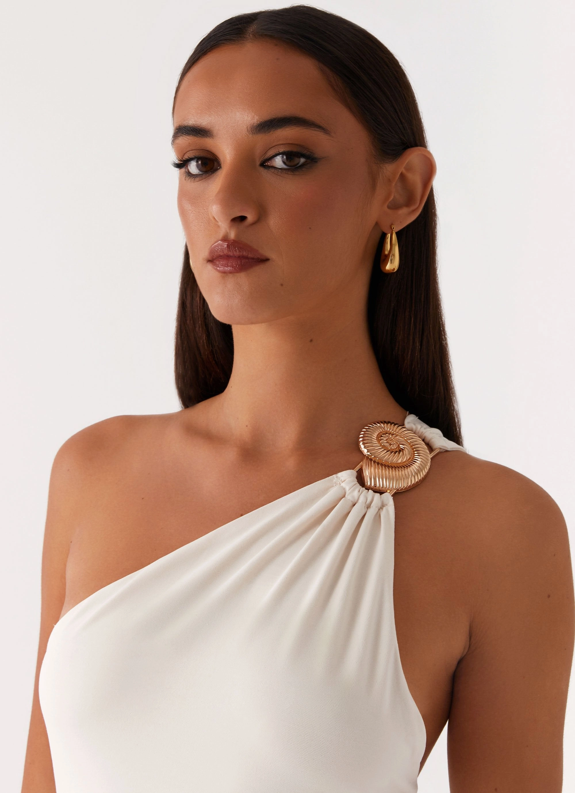 High Neck Infinity Maxi Dress - Ivory