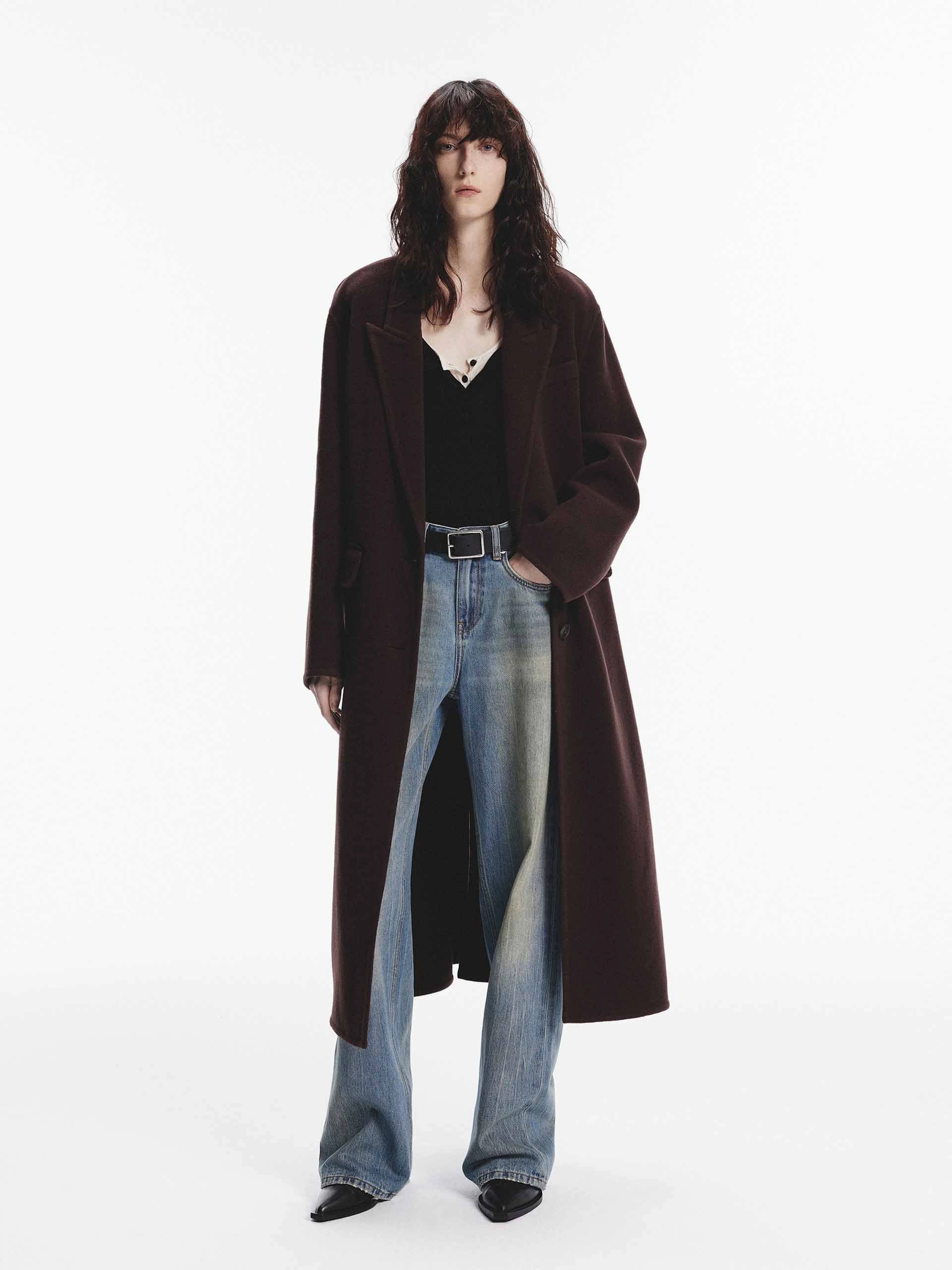 Single Breasted Wool Coat Ultra Flexible