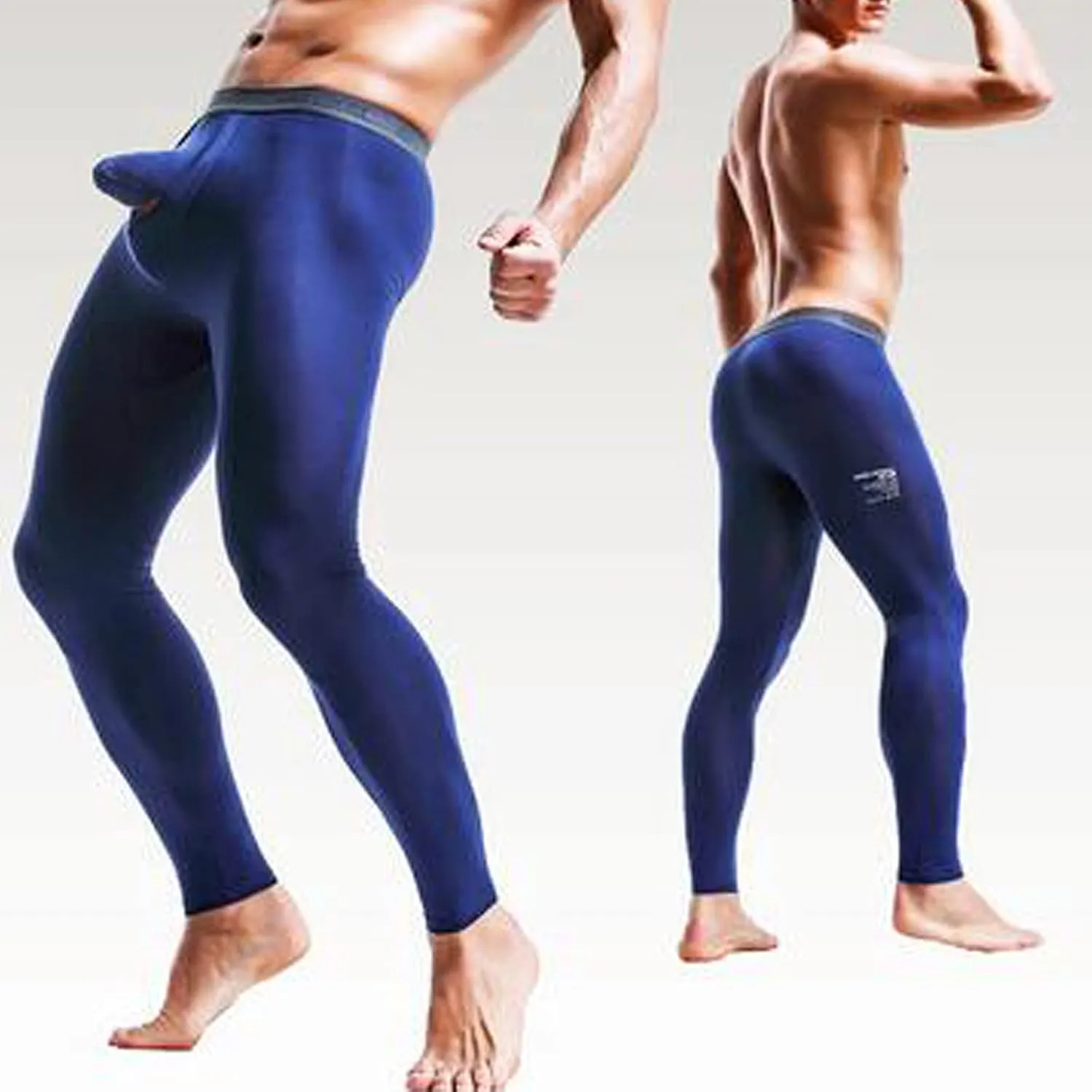 Sinzelimin Men's Thermal Underwear Pants, Warm Long Johns Leggings Base Layer Bottoms Elephant Trunk Separation Leggings