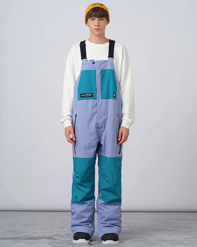 Ski Wear Snowboarding Color Block Unisex Ski Bibs