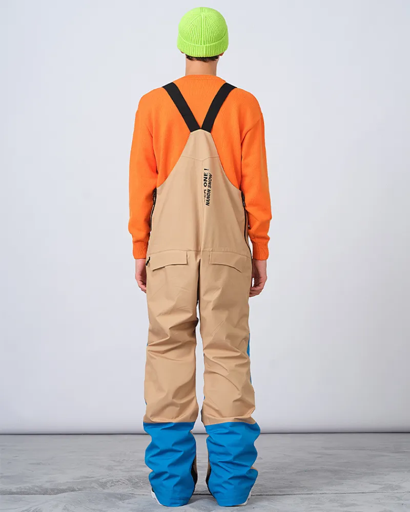 Ski Wear Snowboarding Color Block Unisex Ski Bibs
