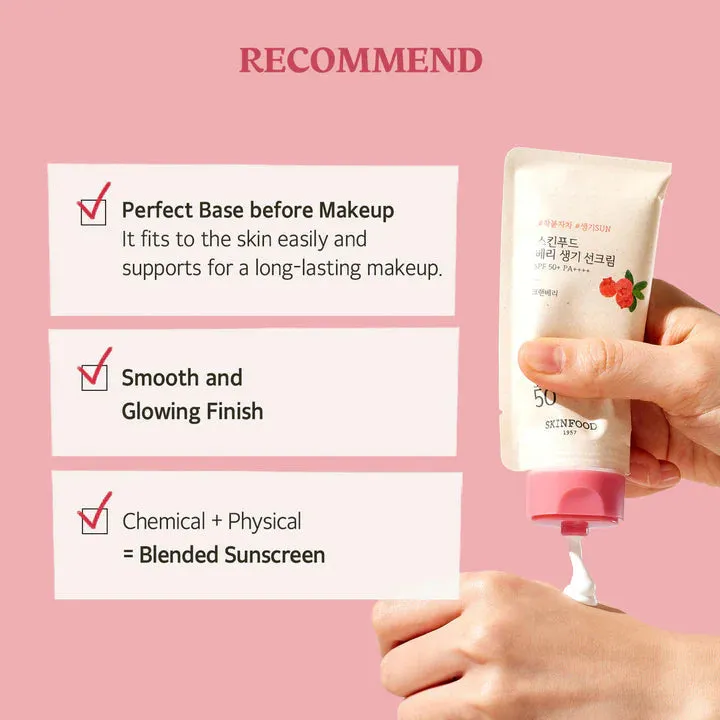 SKINFOOD Berry Glowing Sun Cream SPF 50  PA     واقي الشمس الفيزيائي بالتوت من سكنفود