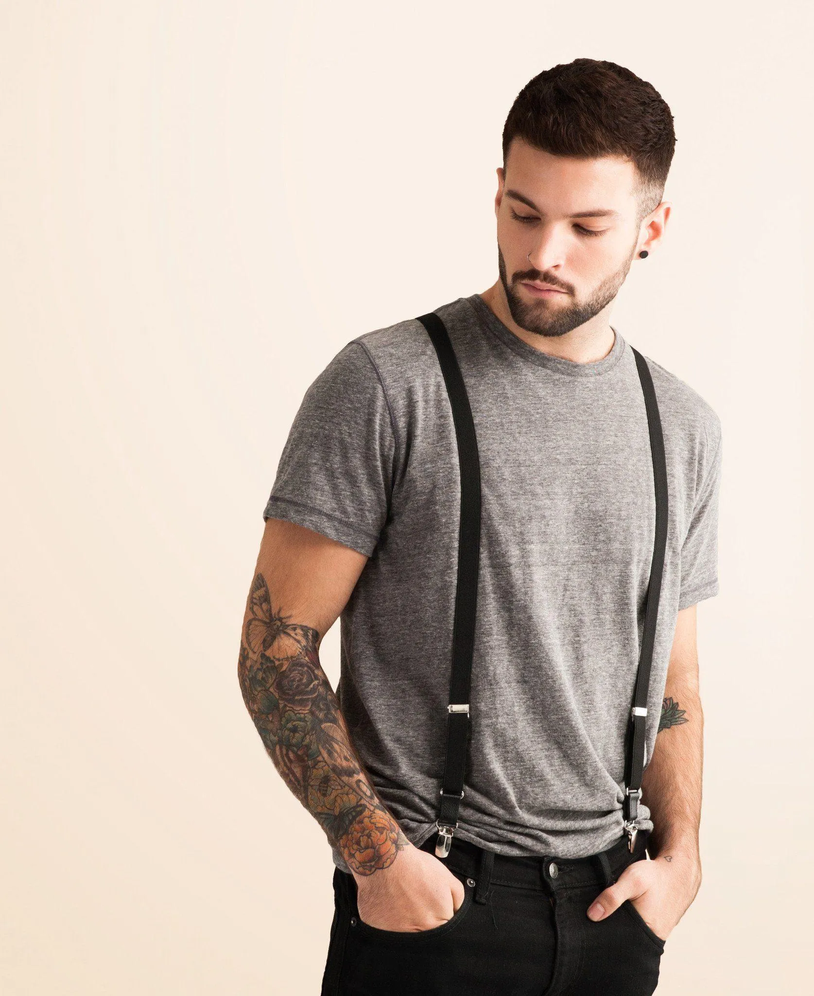 Skinny Suspenders - Jet Set Black