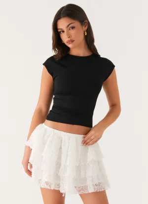 Aesthetic Look Elegant Feel Erin Layered Mini Skirt - White