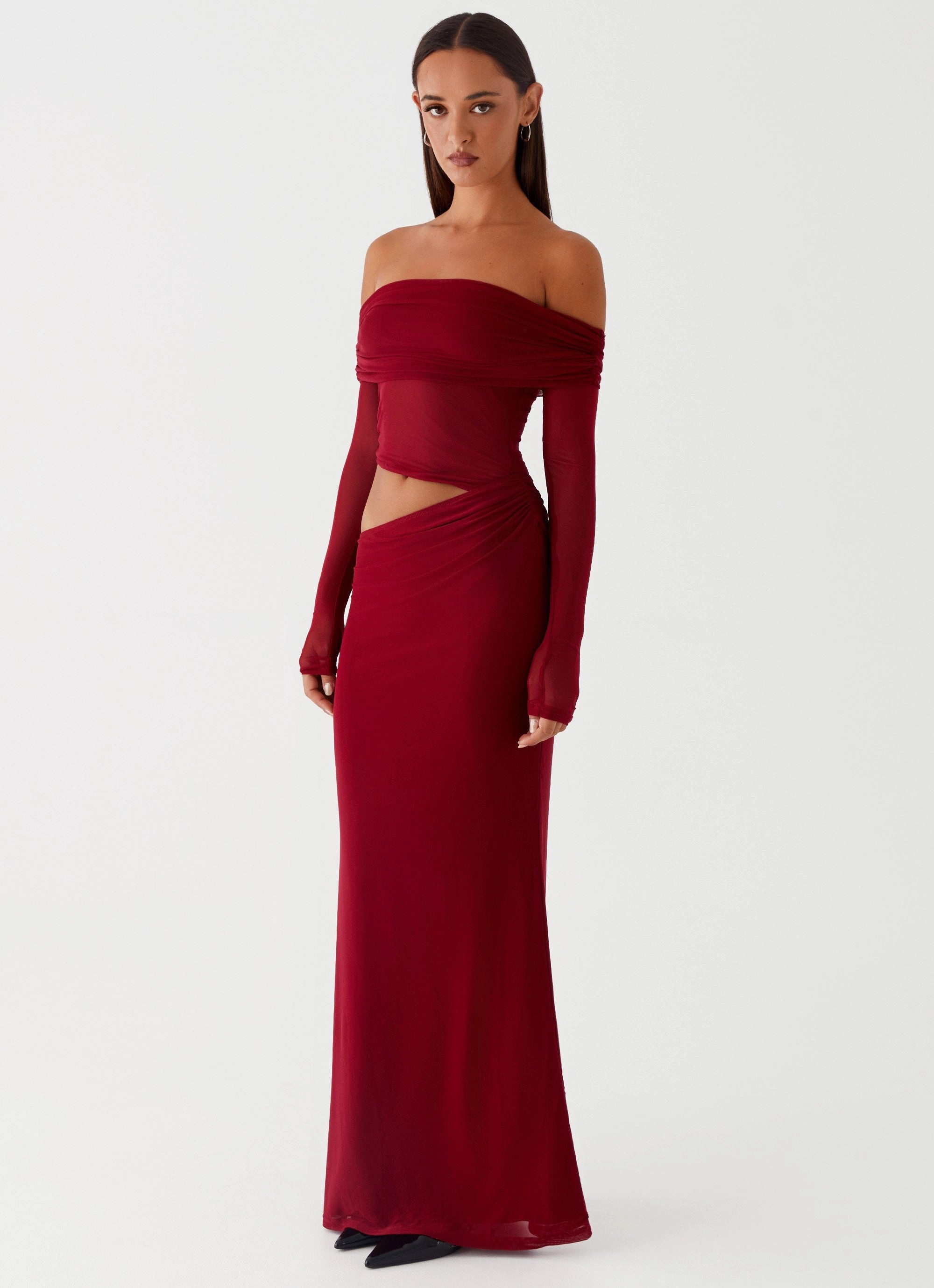 Emery Maxi Dress - Cherry Red Sustainable-Lining