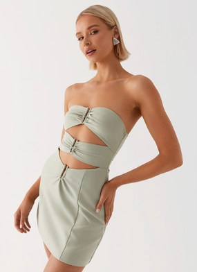 Roxie Mini Dress - Khaki relaxed elegance Neutral palette