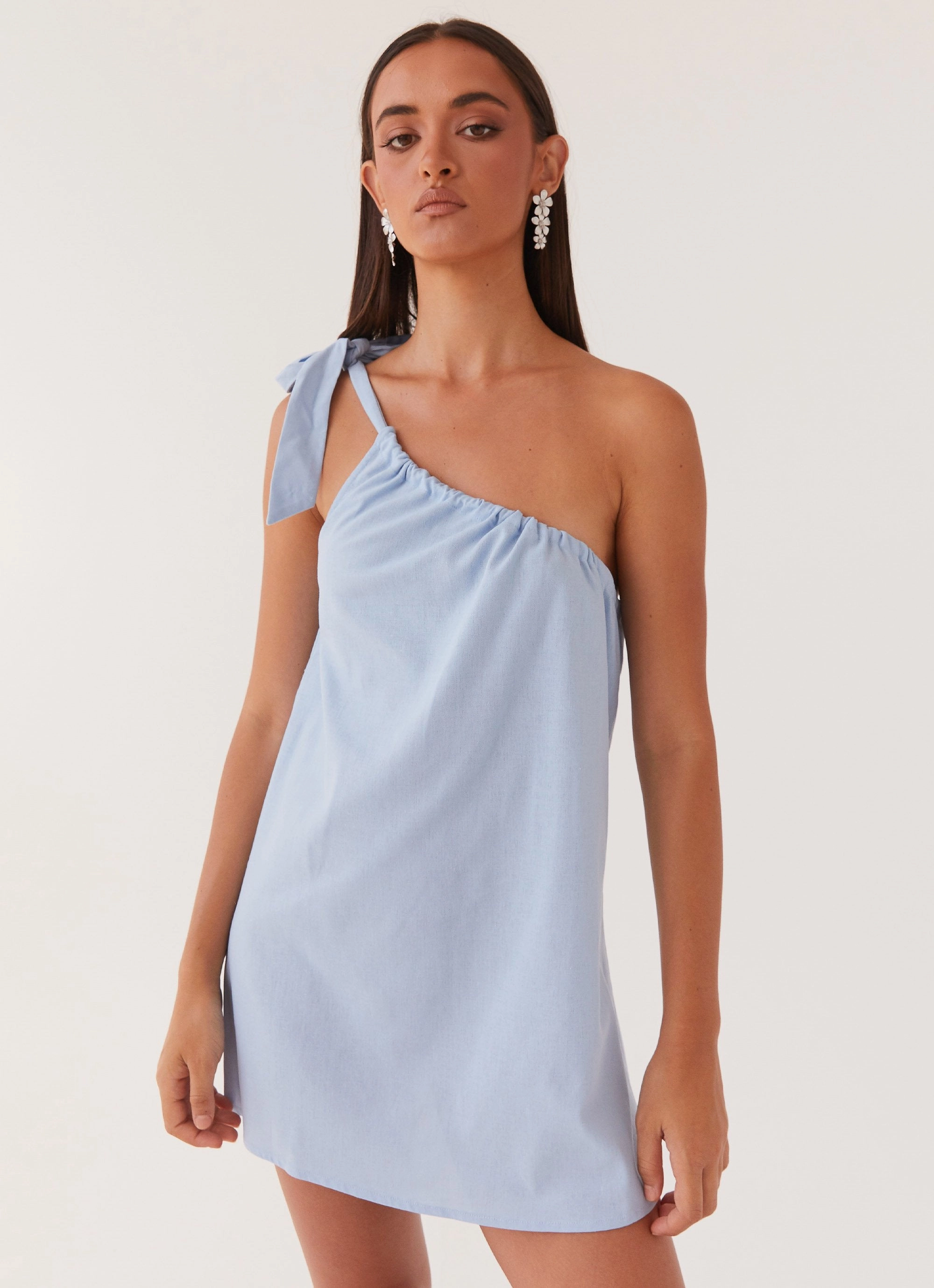 Art Of Waves Linen Mini Dress - Cerulean Subtle design All Inclusive