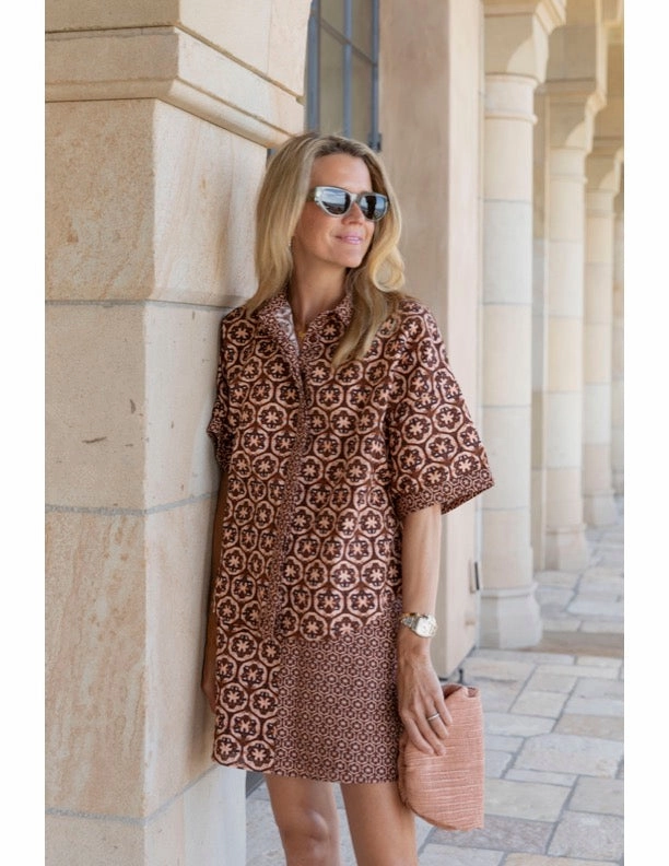 MASON'S DAUGHTER Skirt, Chocolate and Pink Lattice Print EcoFriendlyBlend