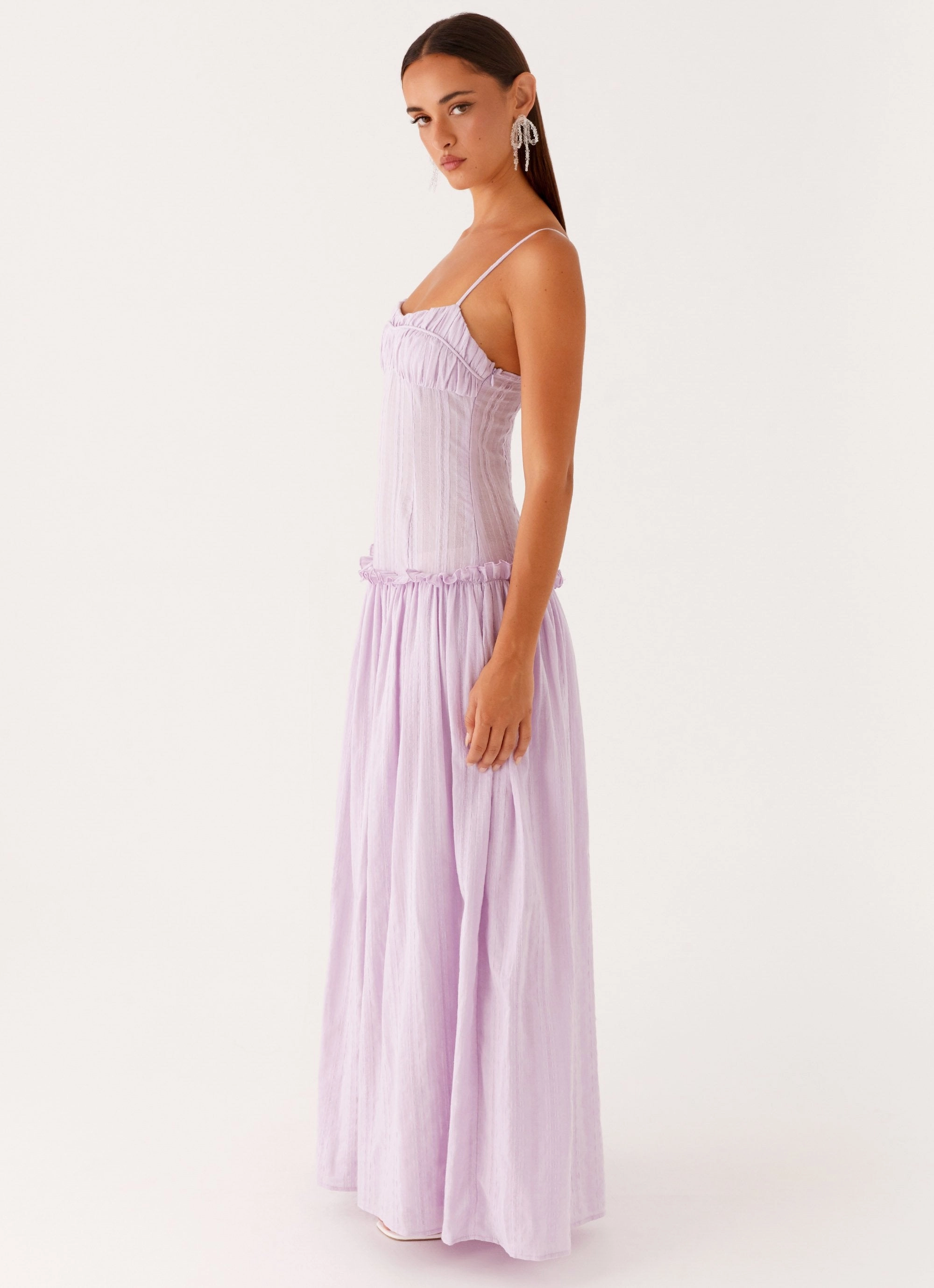 Jacinda Drop Waist Maxi Dress - Lavender Contemporary Waist